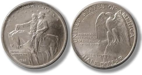 Antique Silver Coins, American Ancient Coin Collection, Flowing Hair Silver Dollar & Morgan Dollar Coin, U.S. Old Coins for Collectors, Commemorative Coins (Stone Mountain 1925)