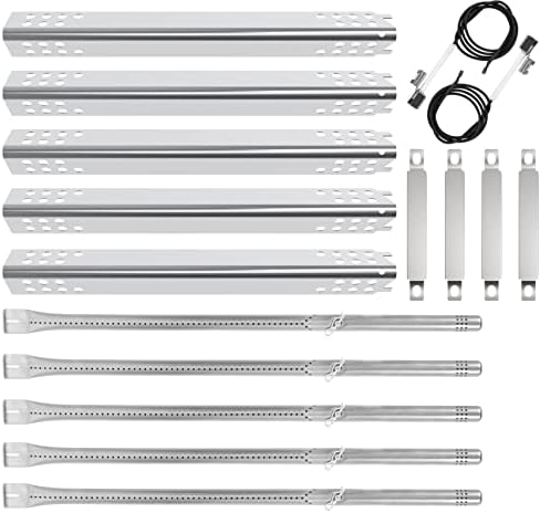 Grill Part Kit for Charbroil Performance 5 Burner Gas Grills 463347519, Replacement for Char-broil 463347017 463335517 463276517 463244819, Heat Plates, Burners, Adjustable Crossover Tube, Ignition
