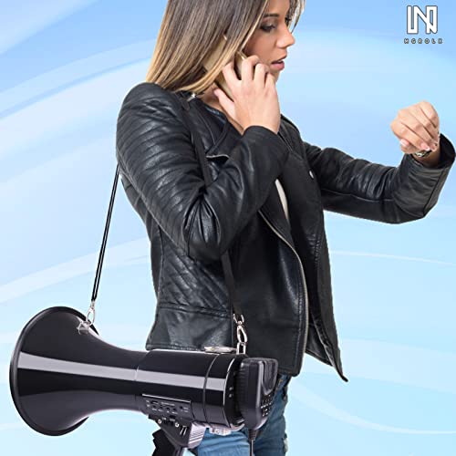 MGROLX 50 Watt Professional Bluetooth Megaphone Bullhorn Speaker with Rechargeable Battery & Portable Strap - Siren and Recording - USB/SD/AUX Input - for Police, Cheerleading, Outdoor