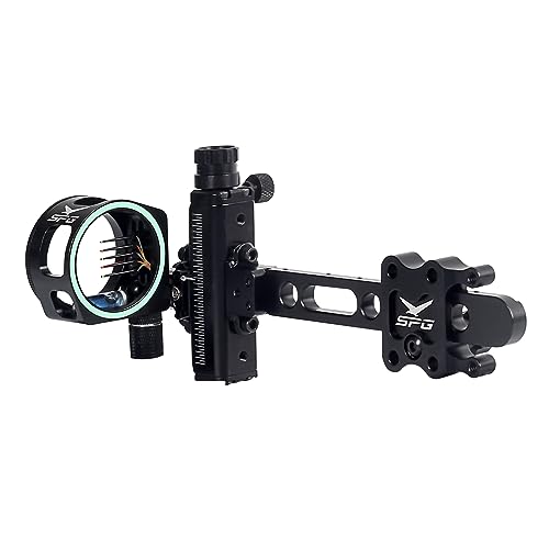 SPG Compound Bow Sights, Bow Sights for Compound Bows 1 Pin or 5 Pin, Quick Adjustment Archery Sights Single Pin Bow Sight and 5 Pin Bow Sight (5-Pins Sight)