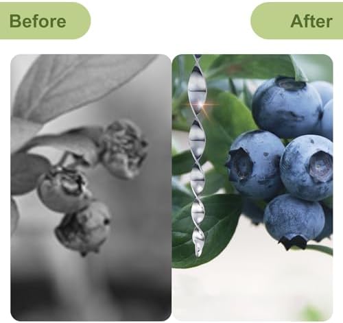 OFFO Bird Scarer Rods 11.5 in (40 PCS) Reflective Bird Device Outdoor Bird Scarer to Keep Pigeon and Woodpecker Away from Garden or Yard, Blue.