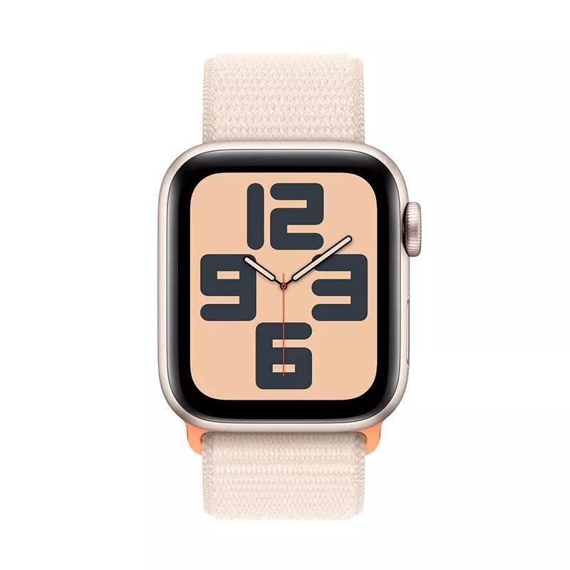 Apple Watch SE (2nd Gen) (GPS + Cellular, 40mm) - Starlight Aluminum Case with Starlight Sport Loop, One Size (Renewed)