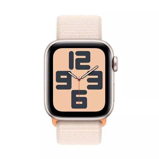 Apple Watch SE (2nd Gen) (GPS + Cellular, 40mm) - Starlight Aluminum Case with Starlight Sport Loop, One Size (Renewed)