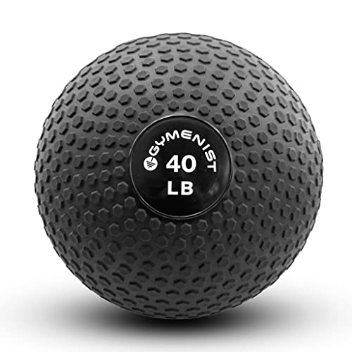 GYMENIST Weighted No Bounce Slam Ball, Intensive Workout, Training, Gym Exercise, Available 4-100 LBS (8 LB), Black