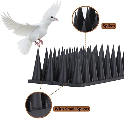 Bird Spikes, 30 Pack Bird Deterrent for Outside, Pigeon Spikes for Raccoon Squirrel Cats Bird Deterrent Spikes for Fences and Roofs to Keep Birds Away(28Feet)