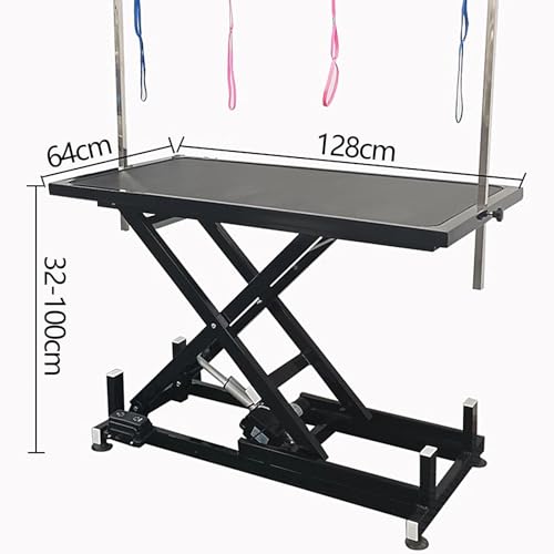 Electric pet Grooming Table, Dog Grooming Table with Stainless Steel Lifting Rod and 4 Hanging Ropes, Height Adjustment 32-100cm, for Pets of Different Sizes(Pinkss)