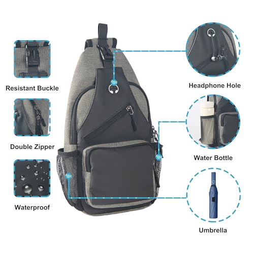 Javolto Crossbody Bags Sling Backpack，Multipurpose Cross body Shoulder Bag for Men and Women Chest Bag Travel Hiking Daypack-Pink