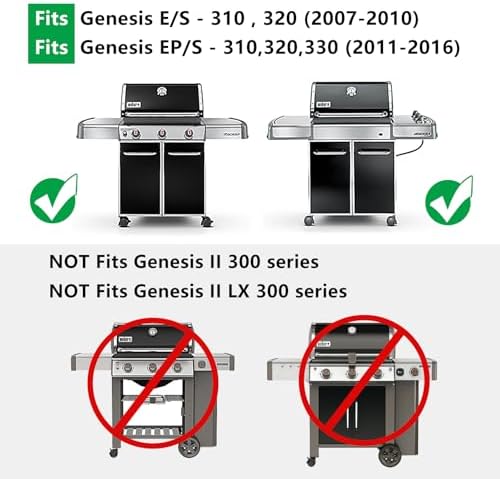 Hongso 19.5" Cast Iron Cooking Grid Grates 7524 7528 Grill Replacement Parts for Weber Genesis 300 Series E310 E320 E330 S310 S320 S330 EP310 EP320 EP330 Gas Models (2007-2016 ONLY)