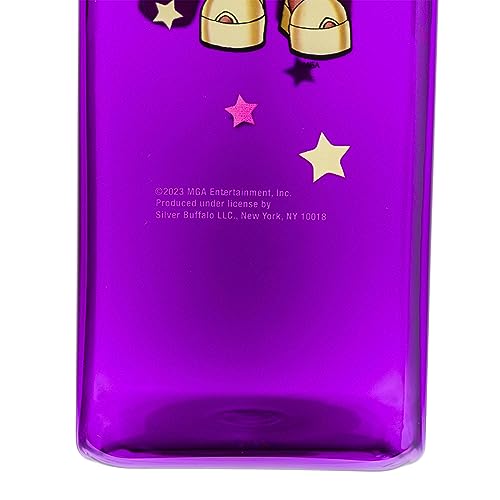 Silver Buffalo Bratz Doll Star Set Plastic Square Water Bottle with Lid, 25 Ounces
