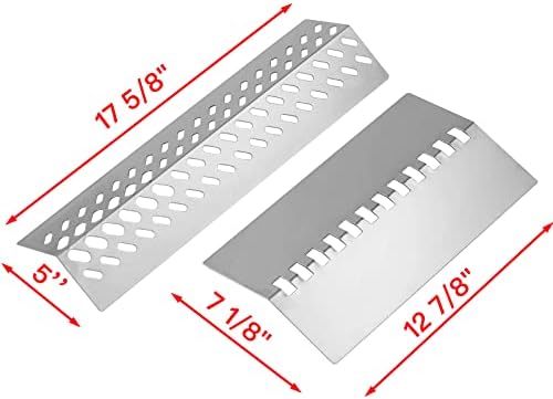 47628 87048 Heat Plates Flame Tamer 4 Burner Grill Replacement Parts for Bull 26038 26039 47629 69008 Bull Angus, Cal Flame G Series G3 G4 P4 Lion Premium L60000 L75000 Stainless Steel Heat Shield