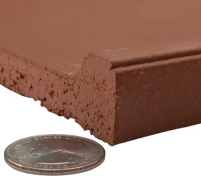 Alfagres 6x6 Colonial Red Quarry Cove Base Tile – Durable Matte Non-Slip Ceramic for Wall & Floor, Indoor & Outdoor Use – Heavy-Duty Pack of 18 Tiles