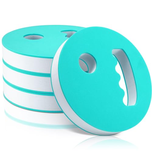 Hungdao 4 Pcs Water Exercise Discs Water Weights for Pool Exercise Set EVA Foam Water Aerobic Equipment for Adults Hand Held Pool Resistance for Swimming Beginners Arthritis(White and Green)
