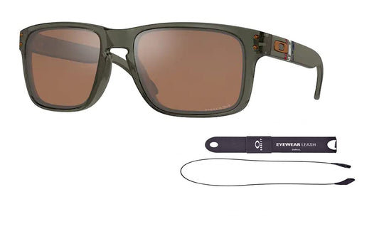 Oakley OO9102 Holbrook 9102G6 55MM Matte Olive Ink/Prizm Tungsten Square Sunglasses for Men + BUNDLE Accessory Leash Kit + BUNDLE with Designer iWear Eyewear Kit