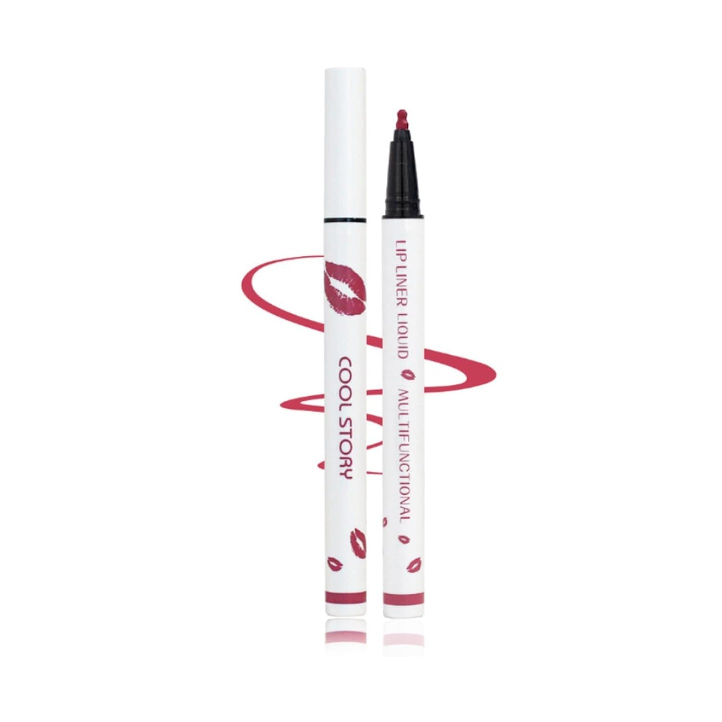Anokia Longwear Liquid Lip Liner, Cool Story Lip Liner Liquid, Benighty Liquid Lip Liner, 2-in-1 Waterproof Long-Lasting Matte Liquid Lipstick for Women (02#, 0.6ml)