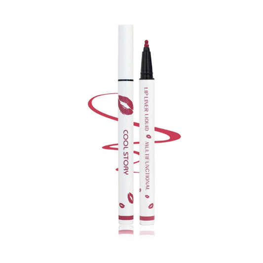 Anokia Longwear Liquid Lip Liner, Cool Story Lip Liner Liquid, Benighty Liquid Lip Liner, 2-in-1 Waterproof Long-Lasting Matte Liquid Lipstick for Women (02#, 0.6ml)