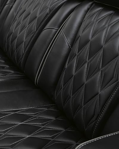 Signature Design by Ashley Boyington Contemporary Leather Match Power Recliner with Adjustable Headrest, Cup Holders, USB Port and Air Massage System, Black