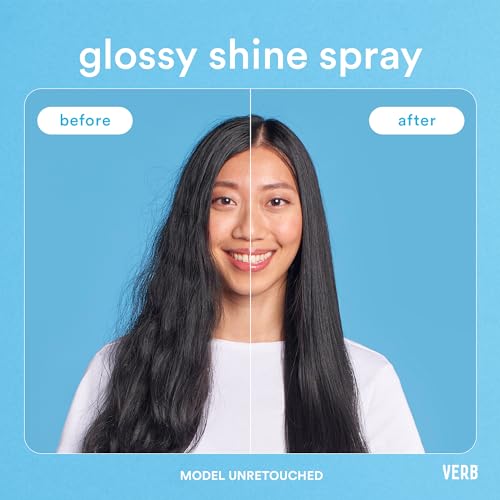VERB Glossy Shine Spray with Heat Protection - Vegan Paraben Free Moisturizing Hair Spray without Harmful Sulfates for All Hair Types - Adds High Shine and Primes for Styling, 2oz / 60 mL (Pack of 2)