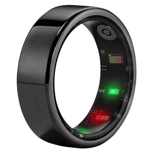 AMOVAN Smart Ring Health Tracker, Fitness Sleep Heart Rate Blood Oxygen Tracker Smart Ring, Water Resistant Bluetooth Fitness Tracker Rings