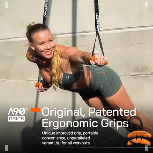 Angles90 Grips - The Original Gym Pull Up Grip Handles | Gym Handles - Lat Pulldown Attachments - Perfect Grips for T-bar Row, Cable Machine, D Handle - Grip Strength Trainer - Gym Equipment - Lat Bar