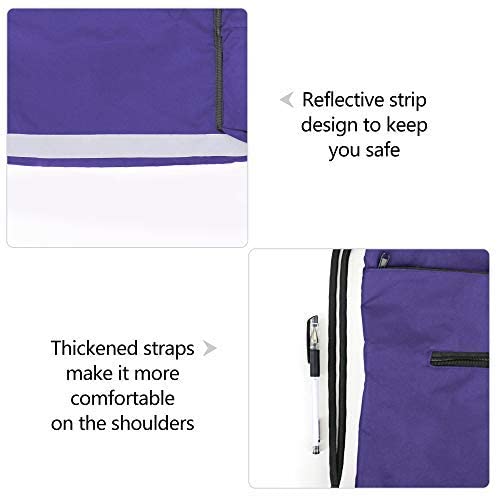 BeeGreen Purple String Backpack Bag for Sports 1 Pieces Cinch Sack w Zipper Front Pocket Portable Sinch Sackpack Large Durable Gymsack w Water Bottle Pouch …