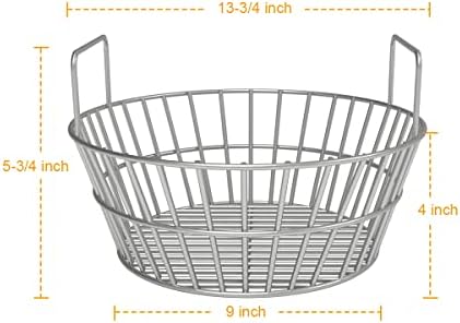 Stainless Charcoal Ash Basket for Large BGE Grill, Charcoal Grill Ash Basket also fits Kamado Joe Classic and Other Similar Grills