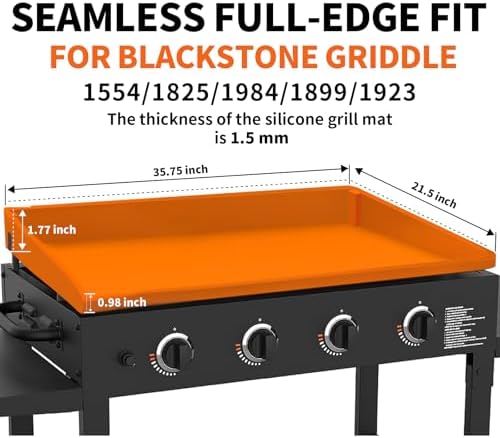 Silicone Griddle Cover Mat for Blackstone 36 Inch, Full Wrap-Around Flat Top Cover, Heavy Duty Food-Grade Grill Buddy Mats, All Season Griddle Top Protective for Grill Accessories