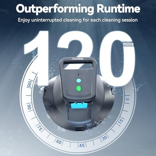 X1 Robotic Pool Vacuum, Cordless Pool Cleaner with 120 Mins Runtime, Auto-Parking, 2.5h Fast Charging, Ideal for Above Ground Pool and Flat-Bottom Inground Pools up to 850 sq.ft