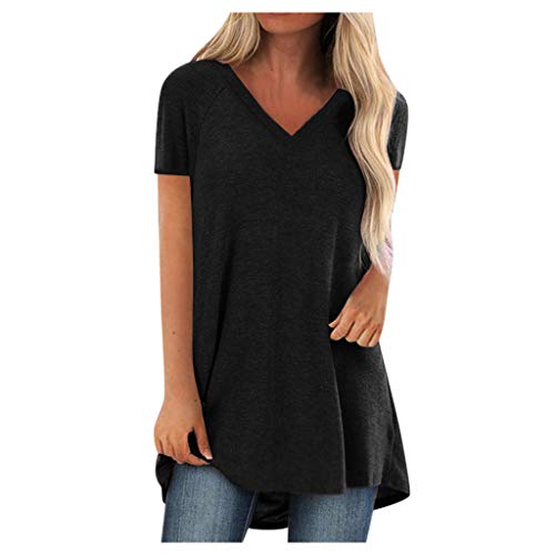 Aniywn Women's Plus Size Sweatshirt Tops Ladies Baggy Short/Long Sleeve Thin Solid/Printing Pullover Blouse T Shirts