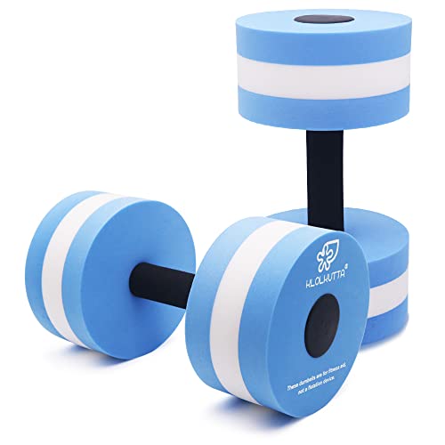 KLOLKUTTA Aquatic Dumbells, 2PCS Water Aerobic Exercise Foam Dumbbell Pool Resistance,Water Aqua Fitness Barbells Hand Bar Exercises Equipment for Weight Loss