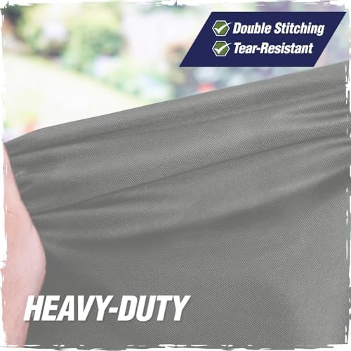 RUGGED RHINO Heavy Duty Grill Cover for Outdoor Grills, All Season Three Layer Waterproof Covers, UV Resistant, Windproof, Secure Buckle Closure, Grilling, Griddle, Outside Storage, 58x24x48, Gray