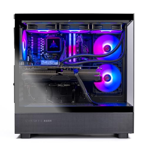 Skytech Azure Gaming PC Desktop, Ryzen 7 7700X 4.5 GHz (5.4GHz Turbo Boost), NVIDIA RTX 5070 12GB GDDR7, 1TB Gen4 SSD, 32GB DDR5 RAM 6000 RGB, 750W Gold PSU, 360mm ARGB AIO, Wi-Fi, Win 11 Home