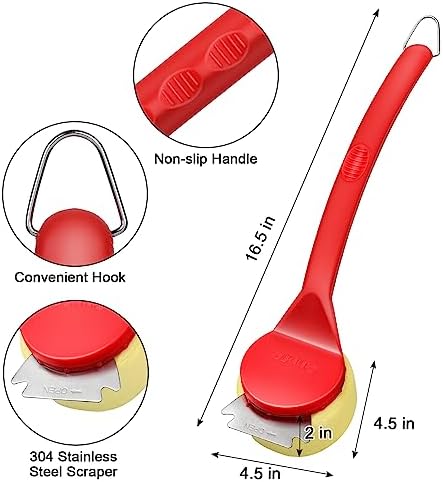 Anpro Grill Brush and Scraper Bristle Free Head - Steam Cleaning Grill Brush Bristle Free， Safe Unique V-Shaped Brush Head,No Scratch Cleaning,Grill BBQ Cleaning Brush for Steam/Gas