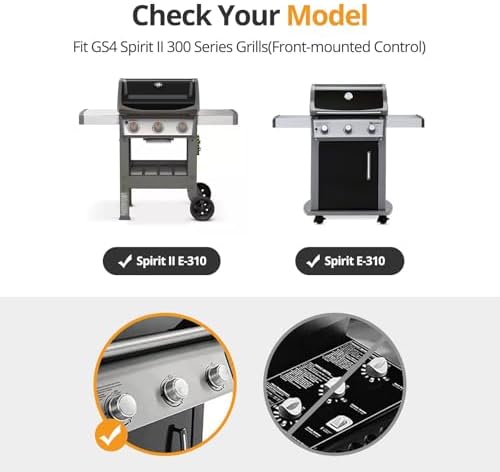 15.3" Flavorizer Bars for Weber Spirit 2 GS4 300 Series 3-Burner – Fits E-310/S-310, Replaces OEM 67046 – Porcelain-Enameled Steel, 5-Pack