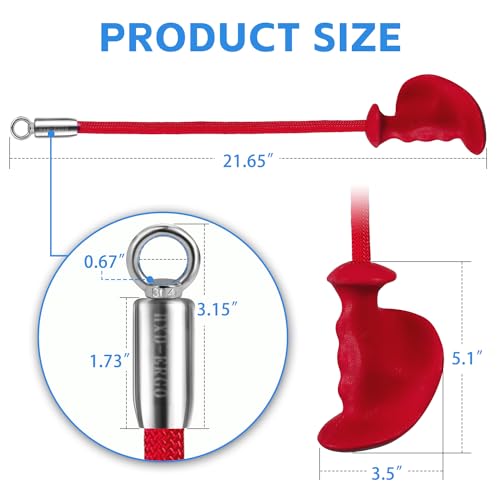 HXD-ERGO Ergonomic Tricep Rope of 2, Tricep Pull Down Attachment with Ergonomic Grip for Cable Machine - Single Arm Tricep Pull Down Cable Attachment for Gym（Red 2 pcs）