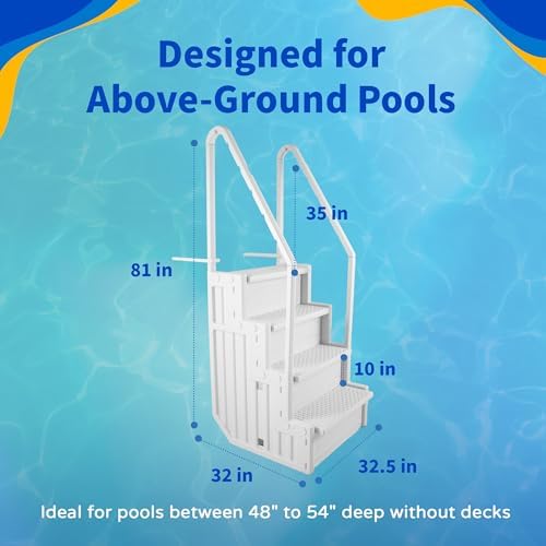 Blue Wave Easy Pool Step Above Ground Swimming Pool Step to Deck