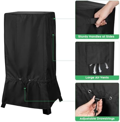 30-inch Waterproof Smoker Cover fits for Masterbuilt/East Oak and Most 30-inch Vertical Smoker Models with or Without Legs, Foldable Skirt,25.5"x 25.5" x 41.5",Heavy Duty 600D Polyester