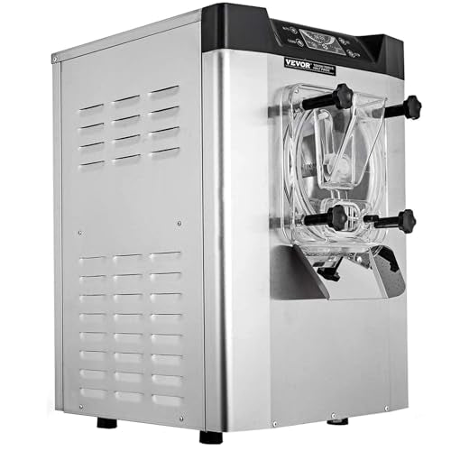 VEVOR Commercial Ice Cream Machine 1400W 20/5.3 Gph Hard Serve Ice Cream Maker with LED Display Screen Auto Shut-Off Timer One Flavors Perfect for Restaurants Snack bar Supermarkets