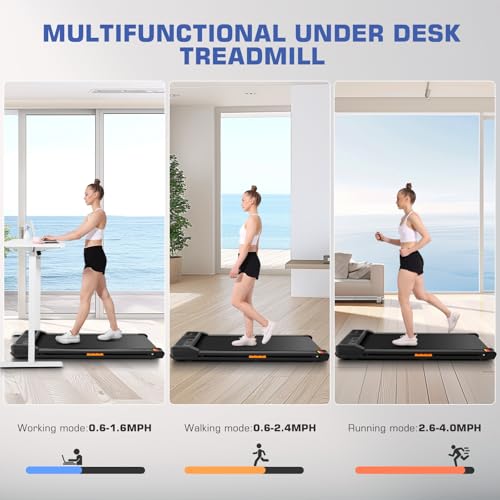 ANCHEER Under Desk Treadmill, 300LBS Capacity Compact Treadmills for Home/Office, 2.5HP Portable Walking Pad Treadmill with Remote Control Walking Jogging Running Exercise Machine
