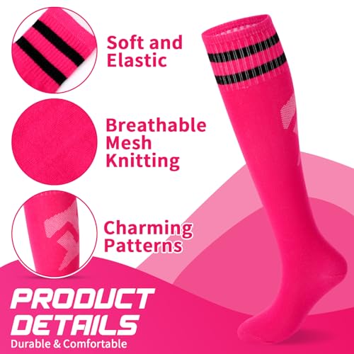 Syhood Soccer Shin Guards and Socks for Toddler Kids Youth, Lightweight Soccer Shin Pads Protective Soccer Gear for 3-5, 5-10, 10-15 Years Old Children Teen Boys Girls Soccer Game (Pink,S Size)