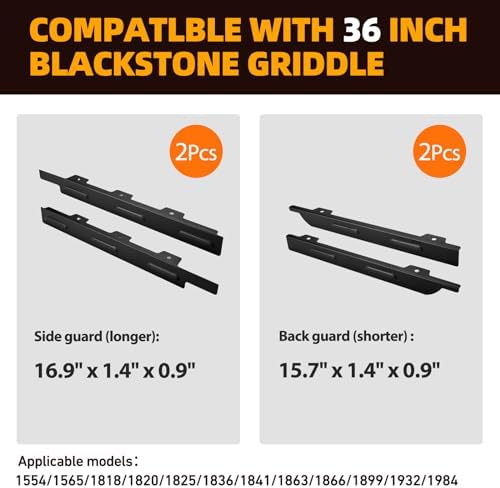 Upgraded Wind Guards for Blackstone 36 inch Griddle, Fit Grill Accessories and Hood, Stainless Steel Magnetic Wind Screen Gas Saving, Blackstone Wind Guard 36 Inch