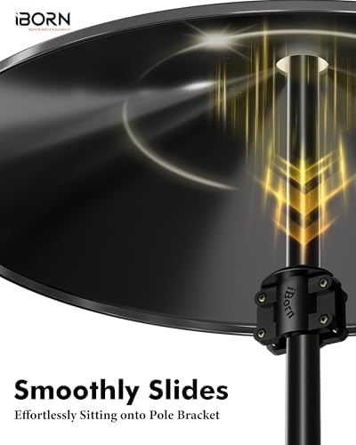 iBorn Squirrel Baffle for Bird Feeder Pole, 19.5” Oversized Squirrel Guard Baffle,All Metal Bird Feeder for Outdoors Protector, Pack of 2, Black