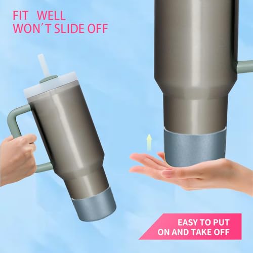 Metallic Matte Luster Silicone Boot Sleeve for Owala 24oz & Stanley/Simple Modern 20-40oz & Water Bottle 12-24oz and More Bottles with 2.8-3in Base Glitter Anti-Slip Bottom Cover (Matte Silver)