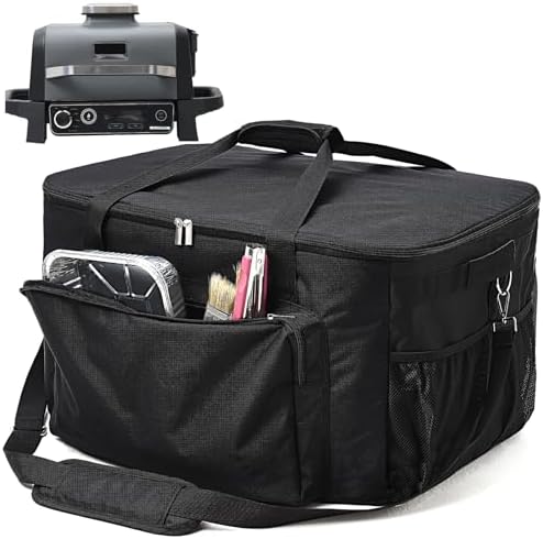 Carry Bag for Ninja Woodfire Outdoor Grill, Accessories for Ninja Wood Fire Smoker Grill OG700 Series, Padded Carrying Case with Muti-Pockets and Shoulder Straps, Water-Resistant (Bag Only)