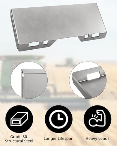 1/4" Skid Steer Attachment Plate, Steel Skid Steer Mount Plate, Quick Attachment Loader Plate Easy to Weld or Bolt to Different Accessories