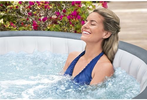 Bestway Coleman Palm Springs 4 to 6 Person EnergySense Smart AirJet Plus Inflatable Hot Tub Outdoor Spa with 140 AirJets and Insulated Cover