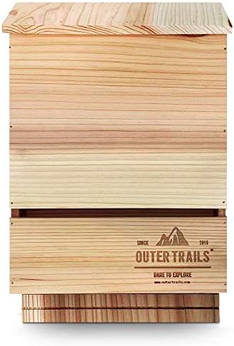 Bat House Outdoor Bat Habitat, Natural Cedar Wood, 2 Chamber