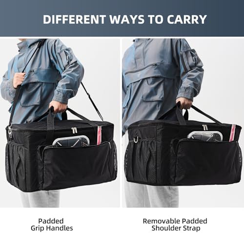 Carry Bag for Ninja Woodfire Outdoor Grill, Accessories for Ninja Wood Fire Smoker Grill OG700 Series, Padded Carrying Case with Muti-Pockets and Shoulder Straps, Water-Resistant (Bag Only)