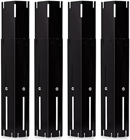 Universal Adjustable Grill Heat Plates/Heat Tents/Burner Covers/Heat Deflectors/BBQ Grill Heat Shields/Grill Cover Plates/Grill Diffuser for Gas Grill, Porcelain Steel Grill Replacement Parts (4-Pack)