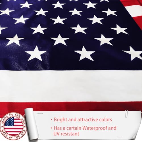 American US Flag 3x5 Outdoor Made in USA - Double Sided Heavy Duty Vivid Color United States Flag with 2 Brass Grommet