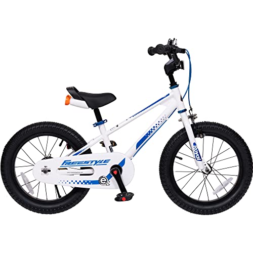 Royalbaby EZ Toddlers Kids Bike, 14 Inch Balance & Pedal Convertable Bicycle, Beginners Learning Bike for Boys Girls Ages 3-5 Years, 14" Wheel White